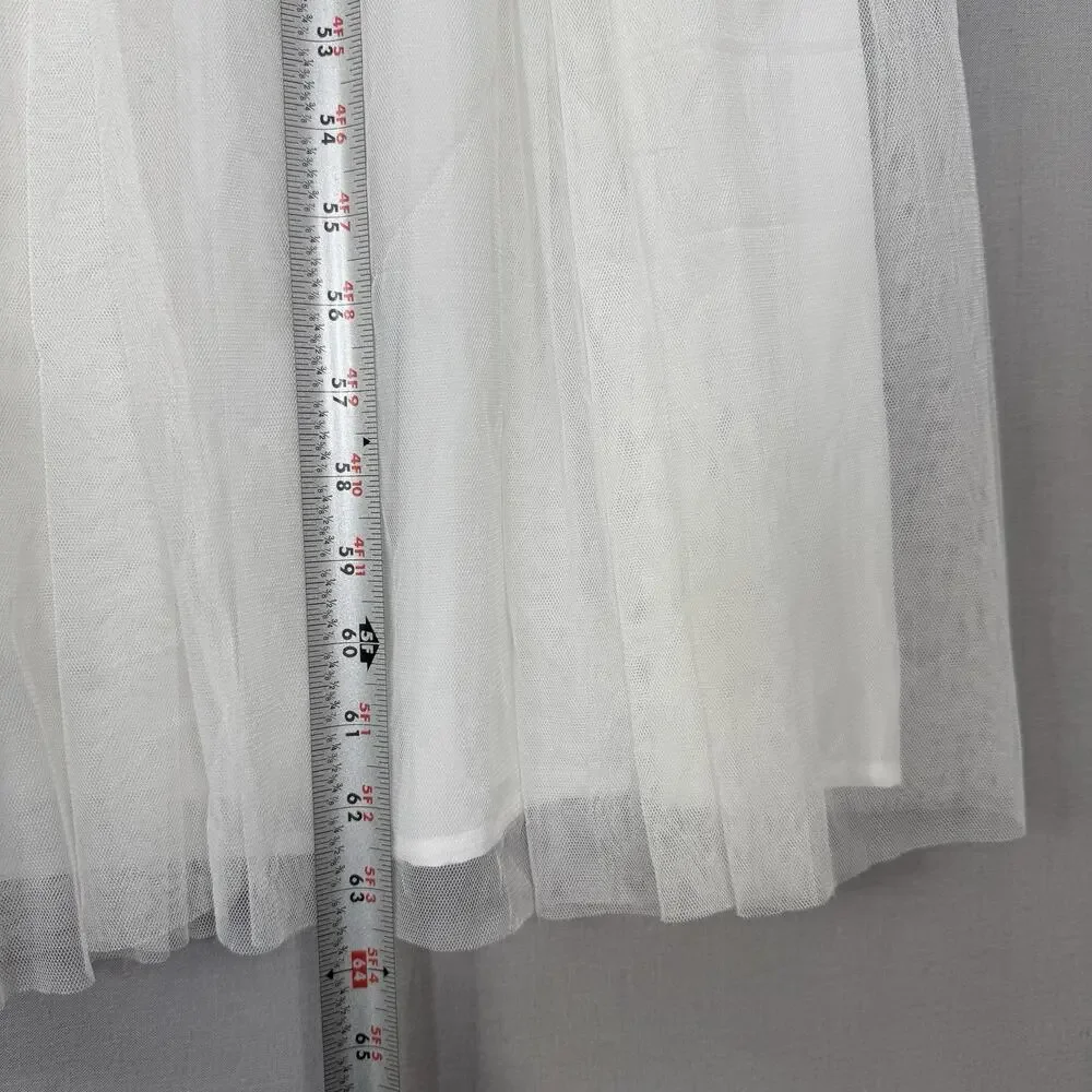 ASOS Bridal Elizabeth Long Sleeve Wedding Dress Womens 8 White Beaded Tulle Gown - Picture 12 of 14